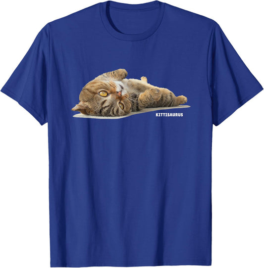 ChuChu in Wonderland Lying LuLu , Adult, , Short Sleeve, Blue, Small, Cat Pattern, Modern, Classic, Casual, Cotton 60% Polyester 40% T-Shirt - T-Shirt | Royal