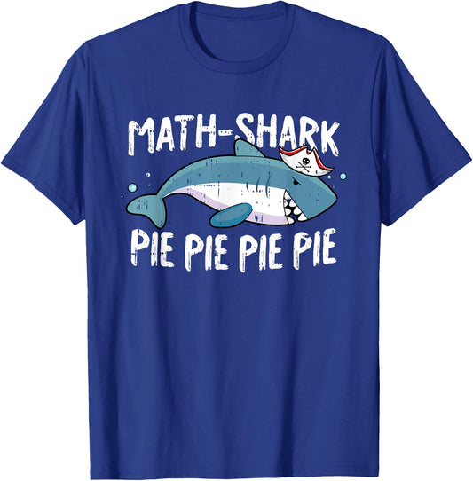 Shark Pi Day Funny Pie Math Symbols Teacher Student Gifts T-Shirt - T-Shirt | Royal