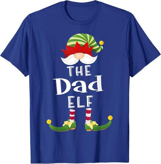 Dad Elf Group Christmas Funny Pajama Party T-Shirt - T-Shirt | Royal