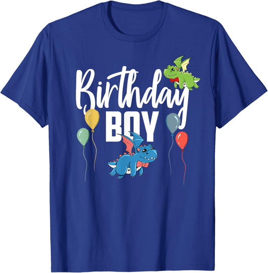 Birthday Boy Dragon Lover Funny Kids Boys Birthday Party T-Shirt - T-Shirt | Royal
