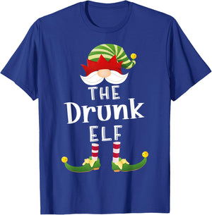 Drunk Elf Group Christmas Funny Pajama Party T-Shirt - T-Shirt | Royal