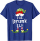 Drunk Elf Group Christmas Funny Pajama Party T-Shirt - T-Shirt | Royal