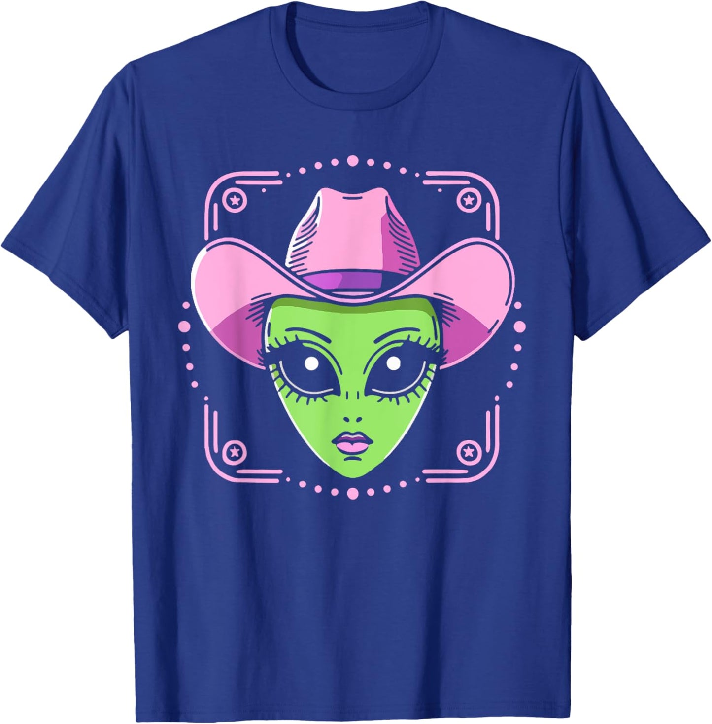 Alien Cowgirl Has Space Western UFO Howdy Rodeo Country T-Shirt - T-Shirt | Royal