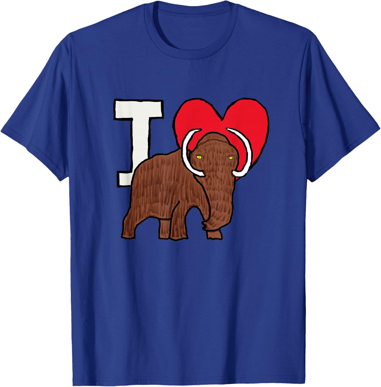 I Love Woolly Mammoths T-Shirt - T-Shirt | Royal