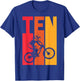 10 Year Old MTB Birthday Party Boys Downhill Mountainbike T-Shirt - T-Shirt | Royal