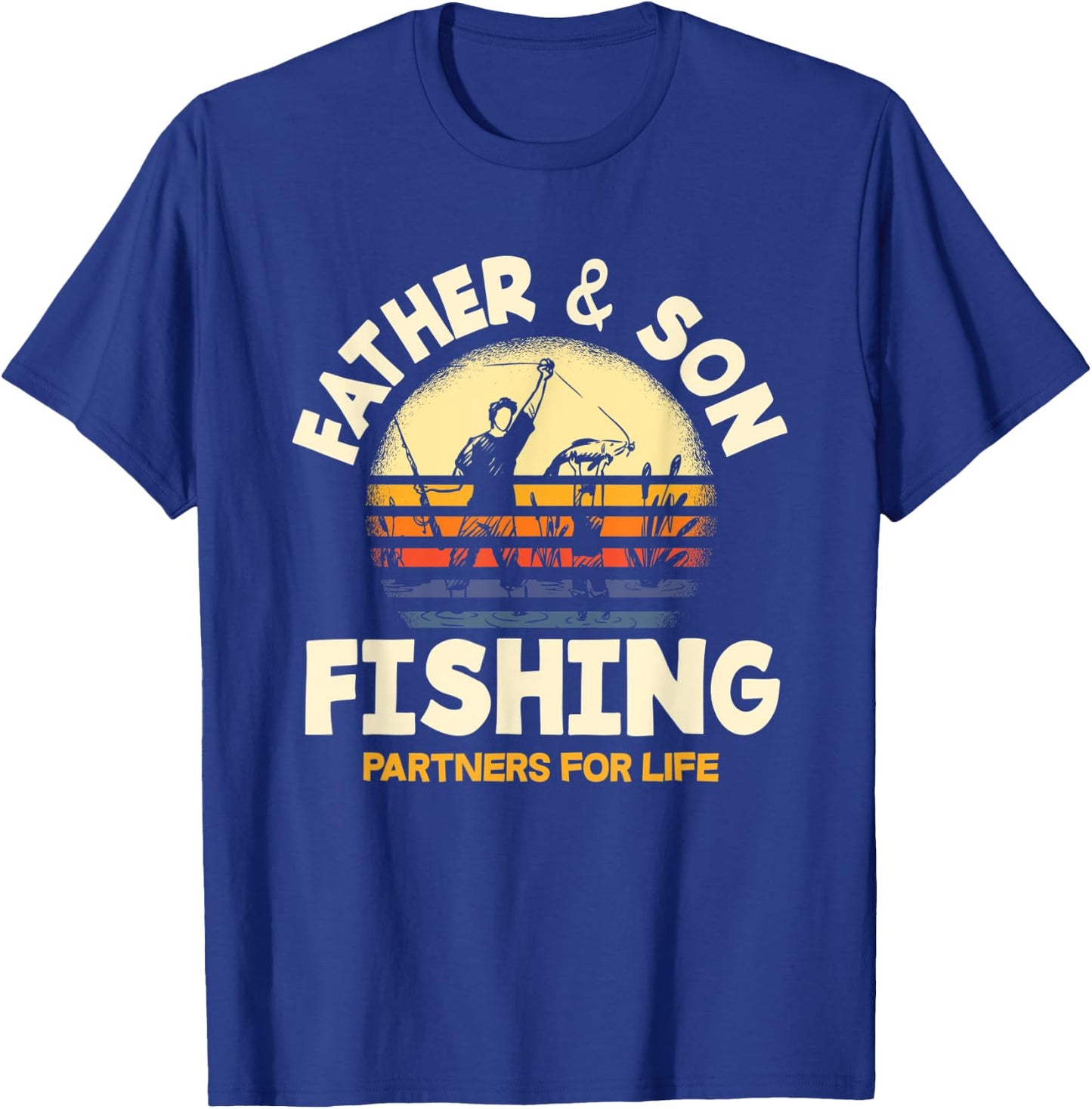 Father and Son Fishing Partners For Life Funny Fishing T-Shirt - T-Shirt | Royal