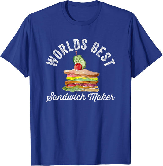 Worlds Best Sandwich Maker Grill Cheese Egg Breakfast Chef T-Shirt - T-Shirt | Royal