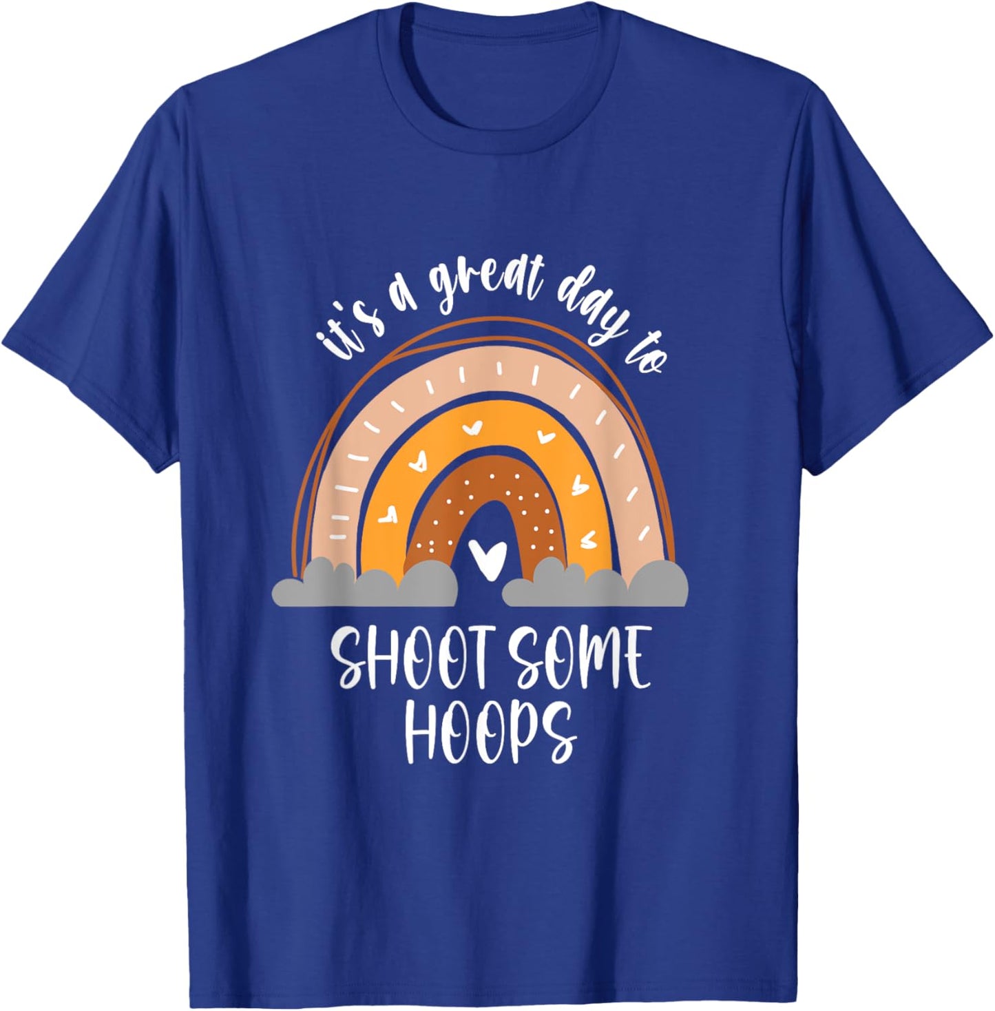 Basketball shoot hoops Boho Kids Heart Rainbow T-Shirt - T-Shirt | Royal