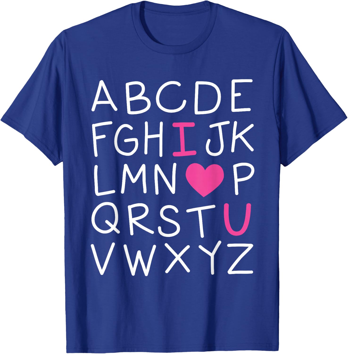 Valentines Day ABC I Love You Alphabet Teacher Girls Boys T-Shirt - T-Shirt | Royal