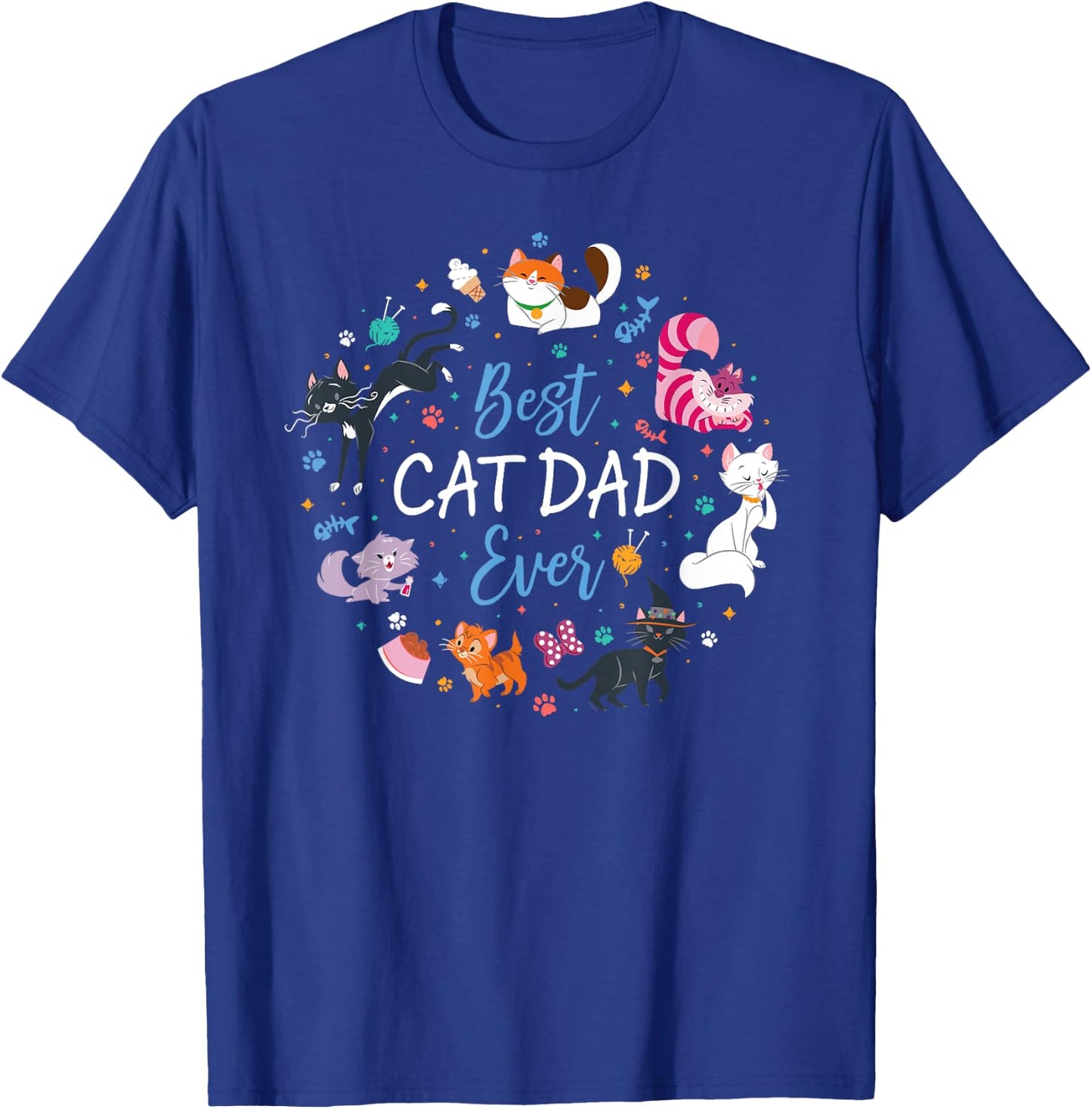 Disney Pet Parent Father’s Day Disney Cats Best Cat Dad Ever T-Shirt - T-Shirt | Royal