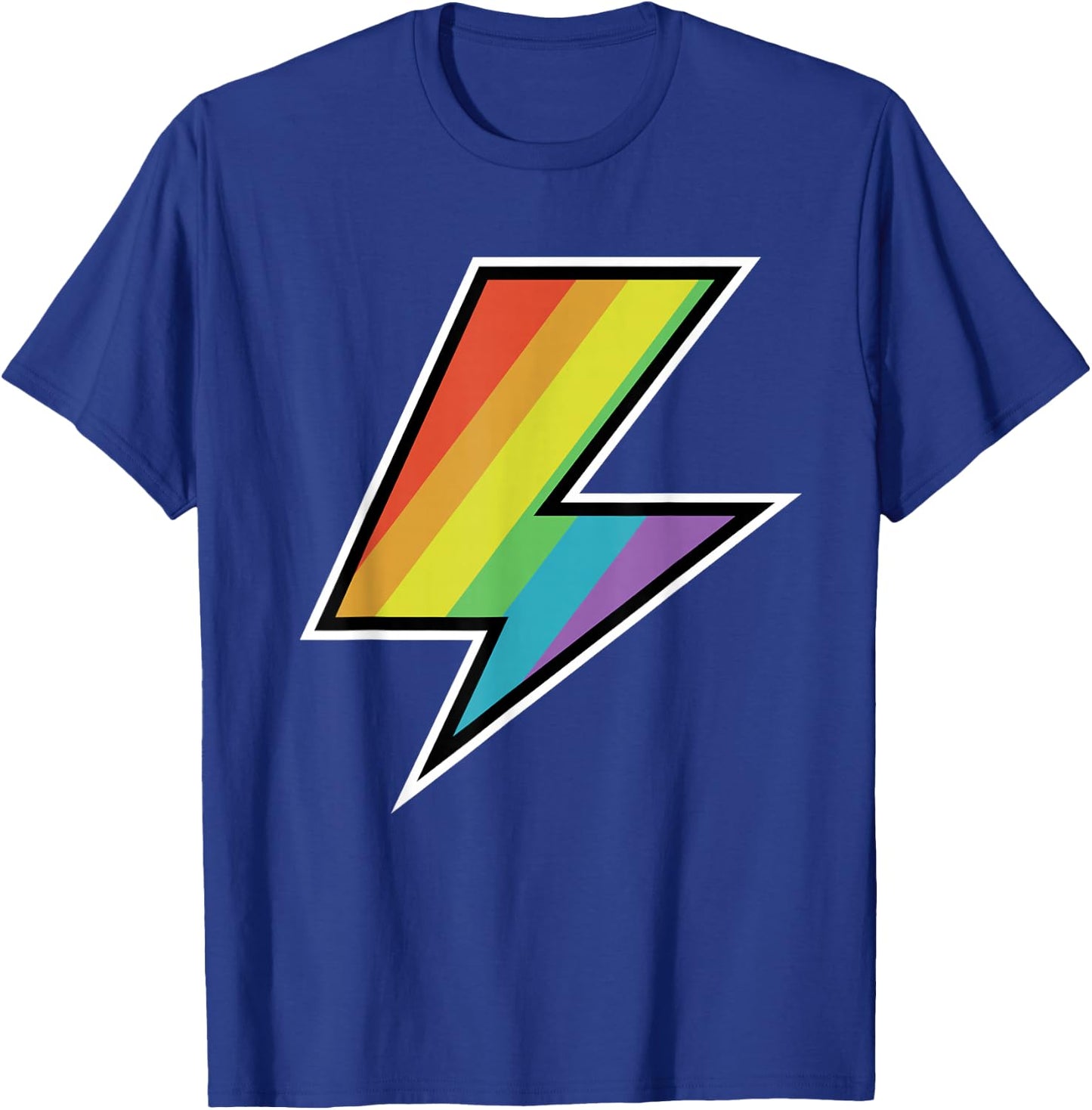 Cool Vintage Rainbow Lightning Bolt LGTBQ Pride T-Shirt - T-Shirt | Royal