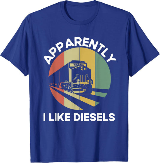 Diesel Locomotive Retro Model Train Enthusiasts Diesel Train T-Shirt - T-Shirt | Royal