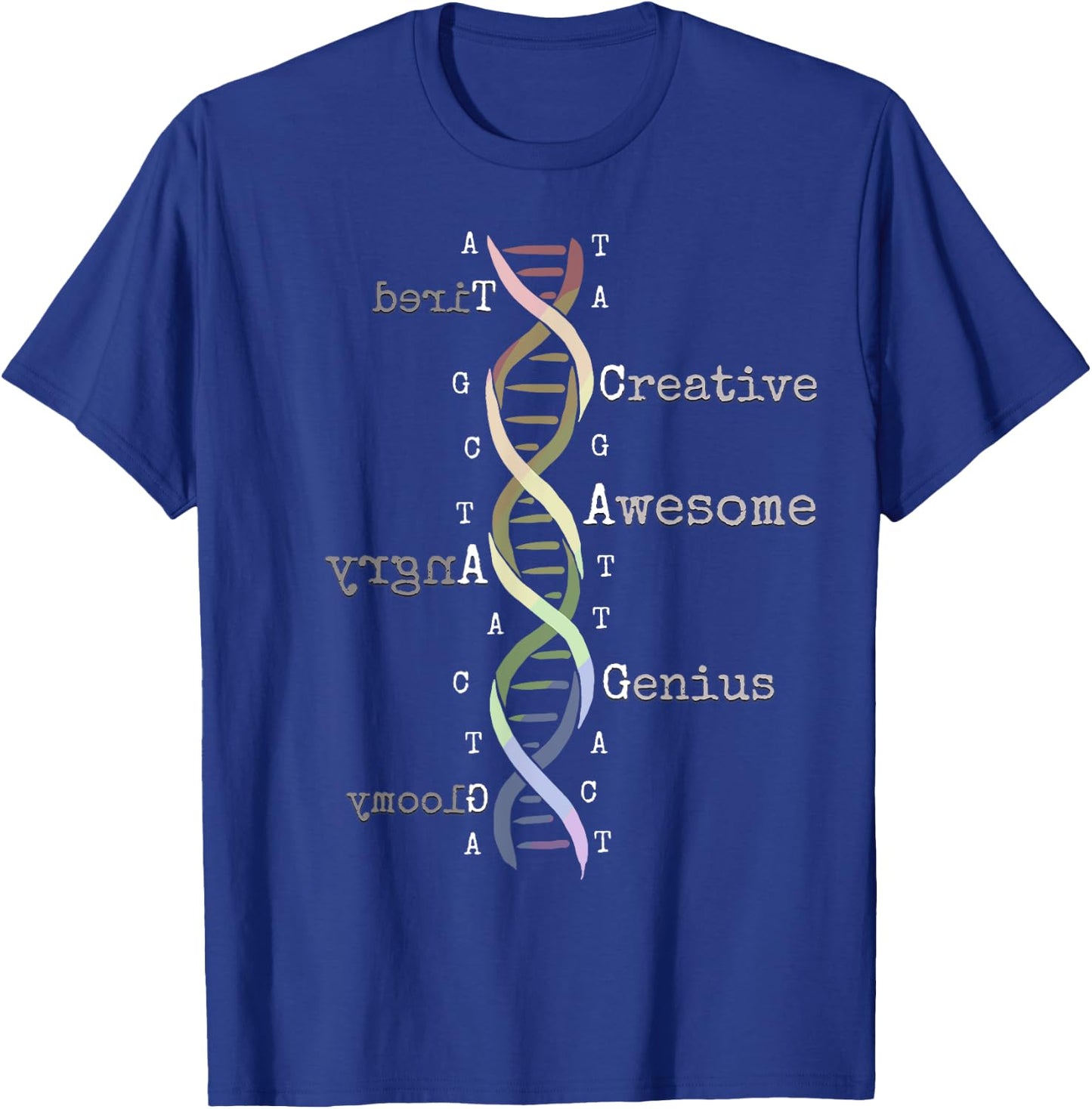 Rainbow DNA Awesome Genome Funny Science Birthday Gift T-Shirt - T-Shirt | Royal
