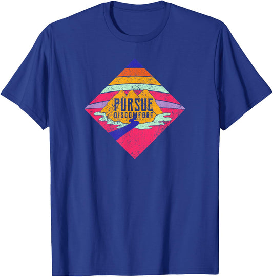 Pursue Discomfort. Quote-Personal Trainer/Coach Retro T-Shirt - T-Shirt | Royal