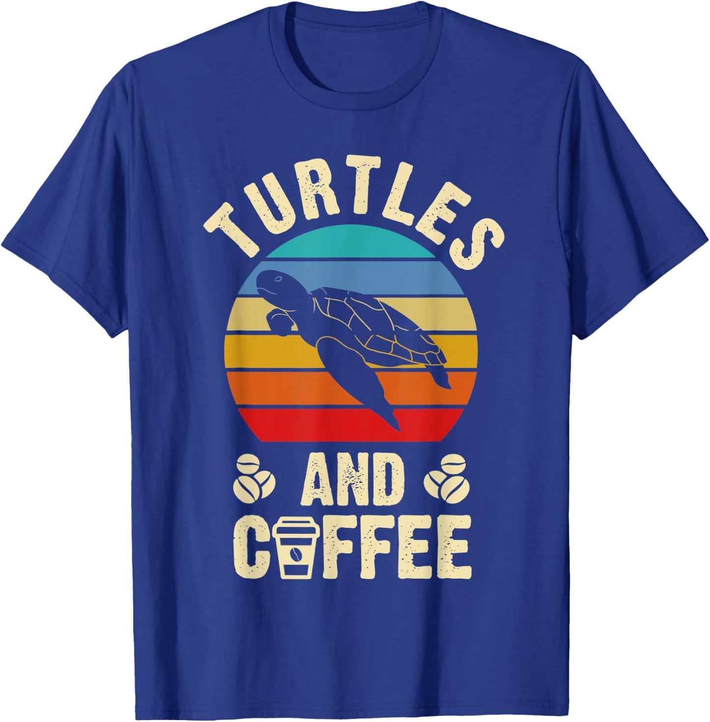 I like Turtles & Coffee Funny vintage Pet theme lover gift T-Shirt - T-Shirt | Royal