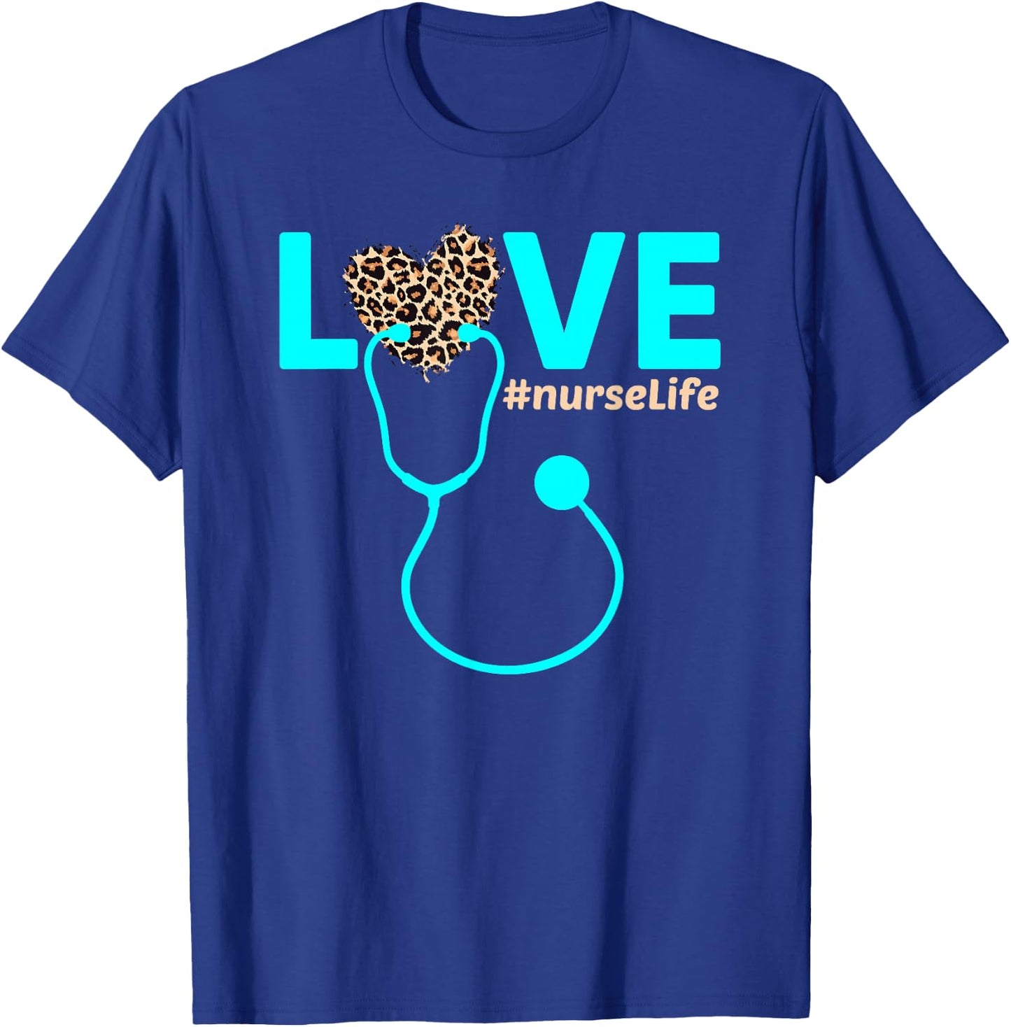 Nurse Life RN LPN CNA Healthcare Leopard Nurse Week 2023 T-Shirt - T-Shirt | Royal