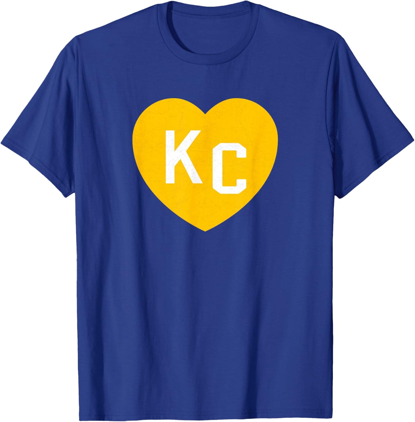 Hearts Red Kansas City Kc Heart Love KC Initials Red Yellow T-Shirt - T-Shirt | Royal