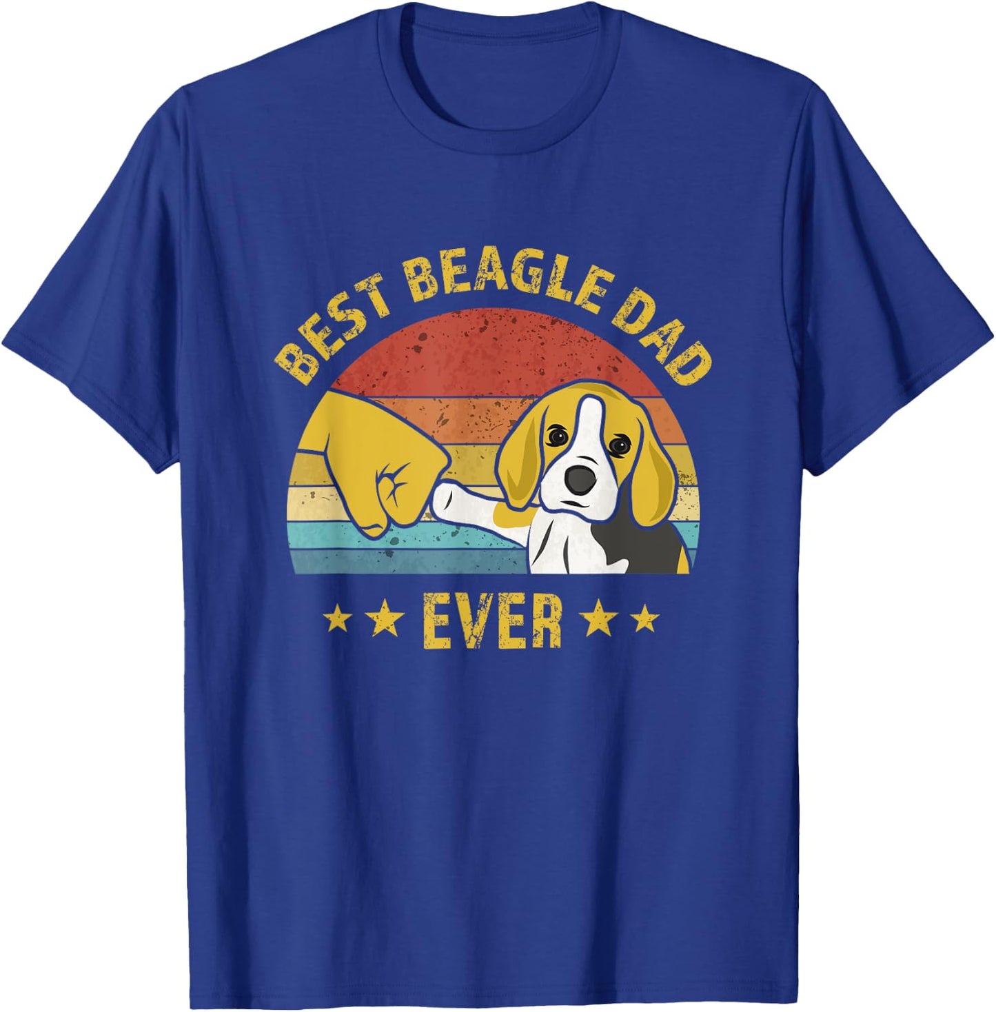 Cute Best Beagle Dad Ever Vintage Puppy Lover Retro Design T-Shirt - T-Shirt | Royal