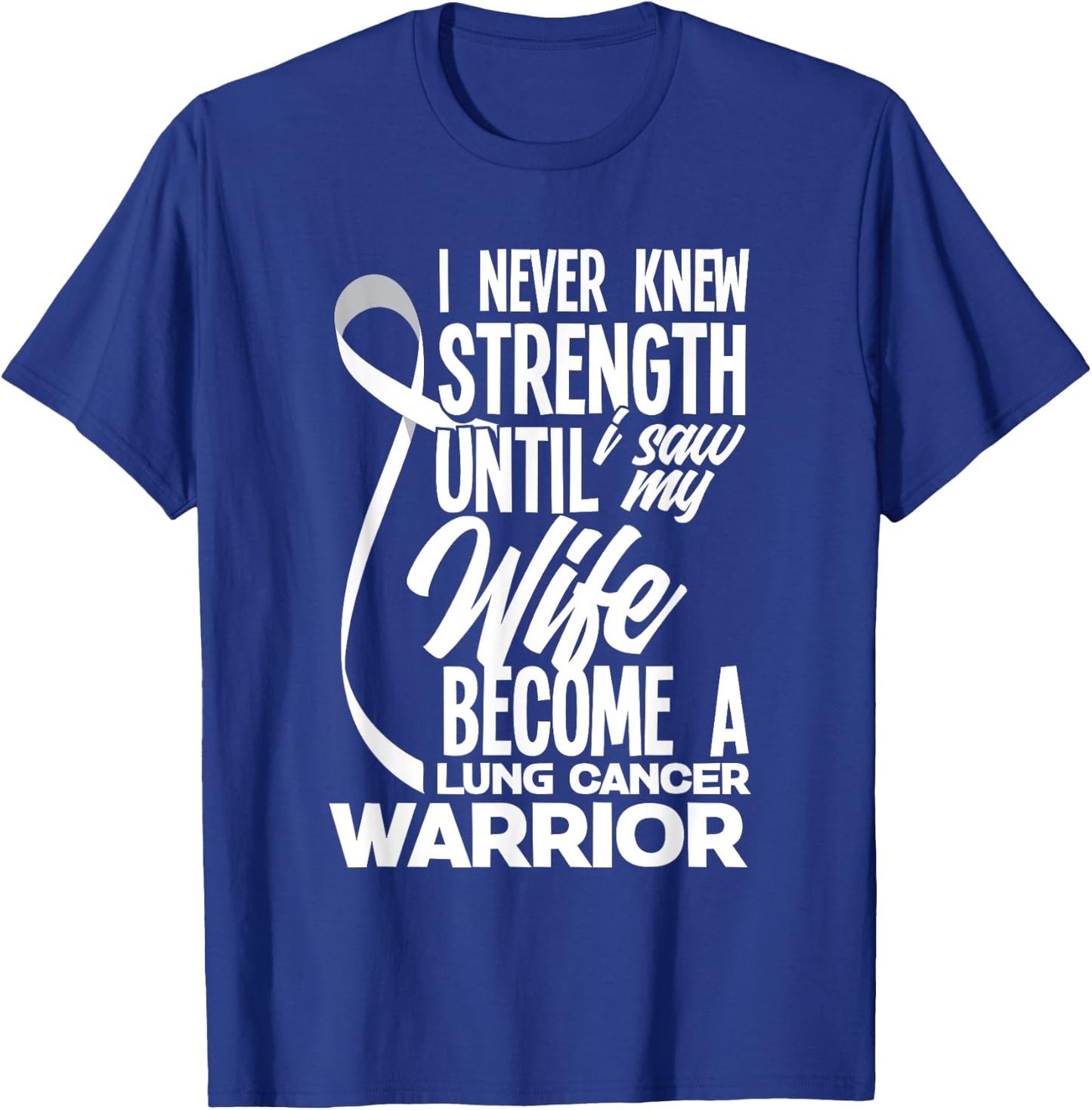 Proud Husband Of A Lung Cancer Warrior Wife Lung Cancer T-Shirt - T-Shirt | Royal