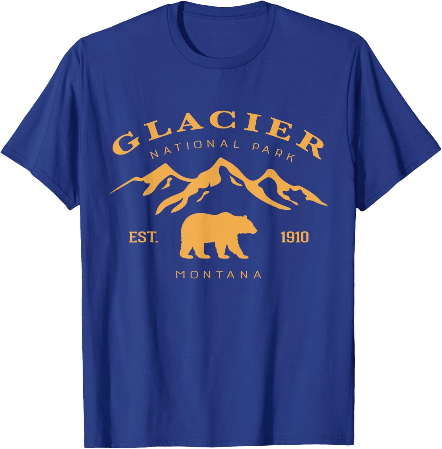Retro Vintage Glacier National Park for kids Hiking Camping T-Shirt - T-Shirt | Royal