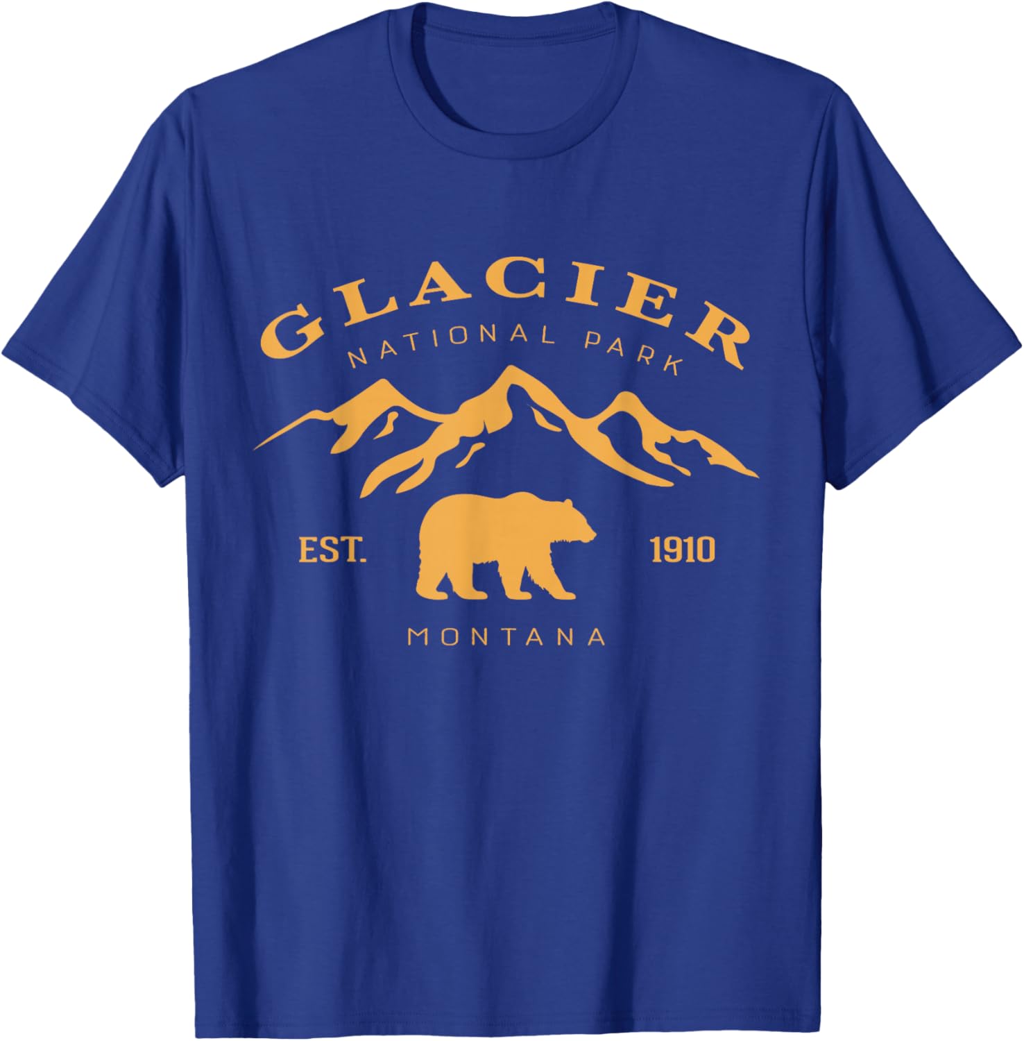 Retro Vintage Glacier National Park for kids Hiking Camping T-Shirt - T-Shirt | Royal