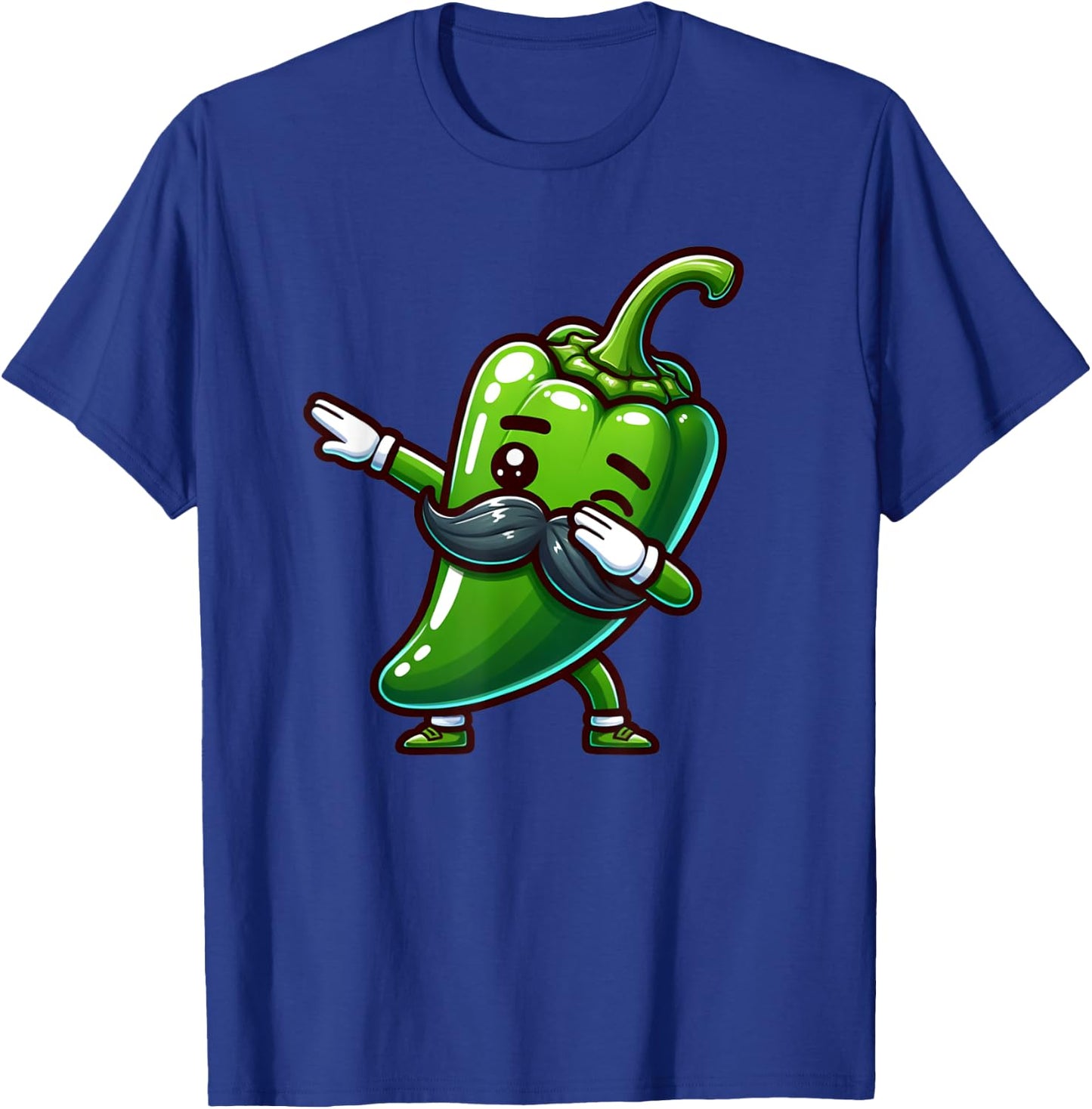 Dabbing Jalapeno Pepper Mustache Cinco de Mayo Boy Girl Kids T-Shirt - T-Shirt | Royal