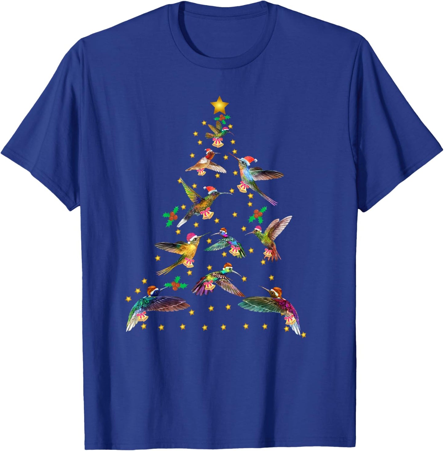 Watercolor Hummingbird Christmas Tree for Bird Lover T-Shirt - T-Shirt | Royal