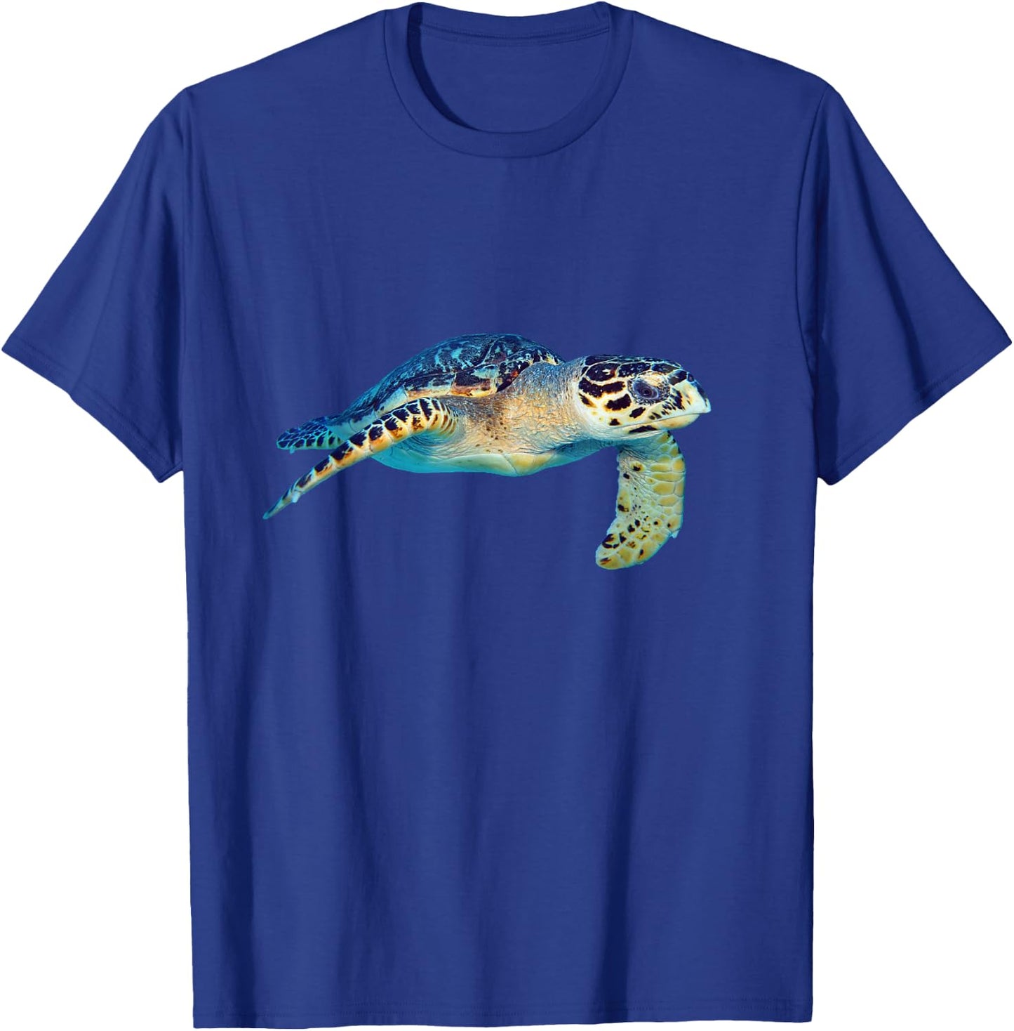 Friendly Sea Turtle Swimming Underwater Photo Art Cutout T-Shirt - T-Shirt | Royal