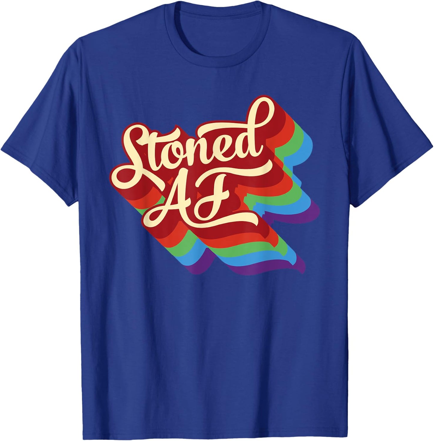 Retro 70s Stoned AF Cannabis T-Shirt - T-Shirt | Royal