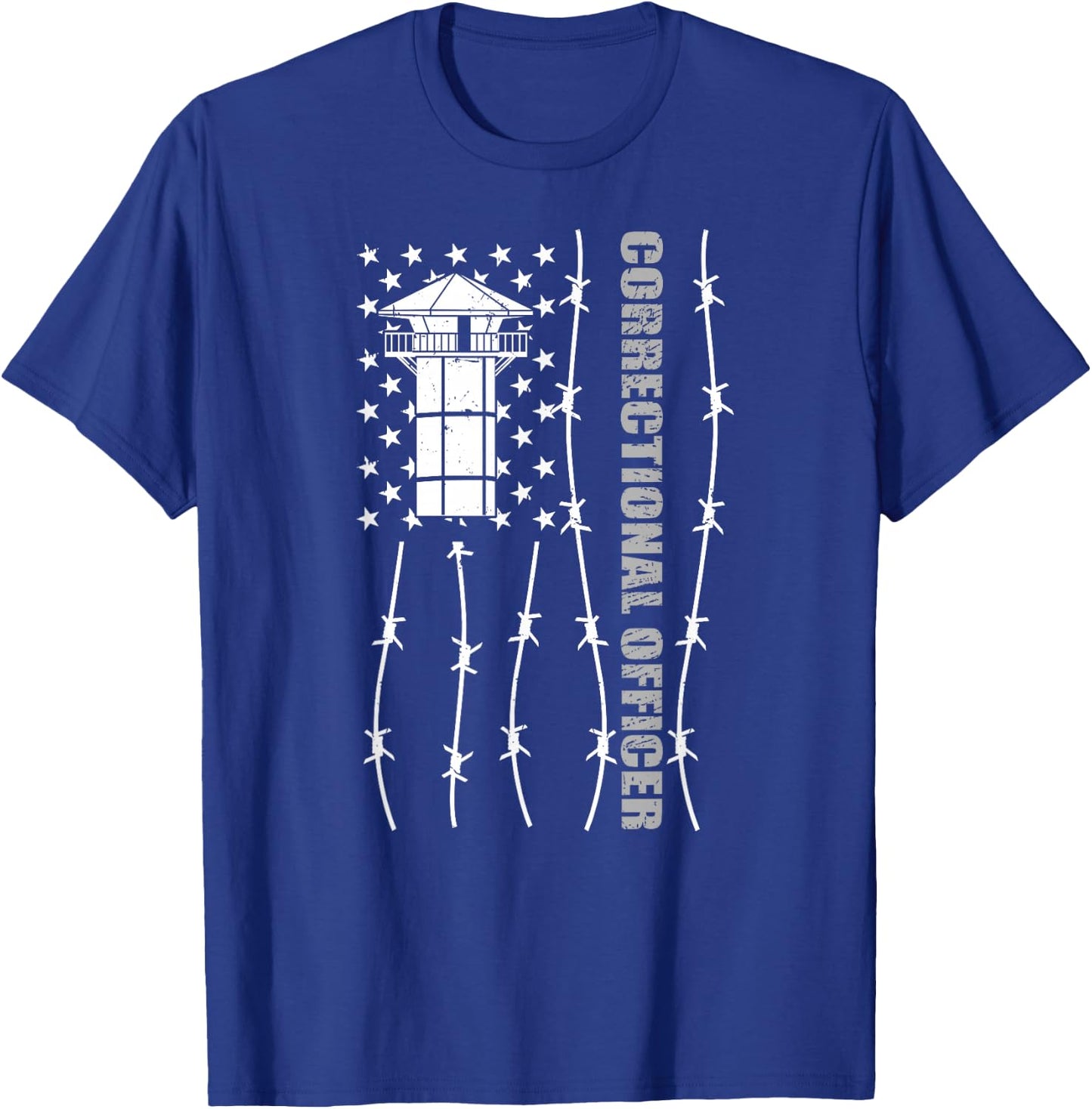 American Flag Correctional Officer - Corrections USA Flag T-Shirt - T-Shirt | Royal