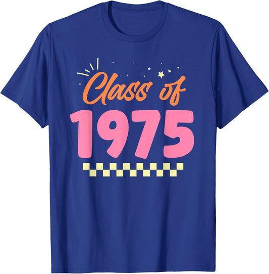 Class Of 1975 School Graduation Meetup Reunion T-Shirt - T-Shirt | Royal