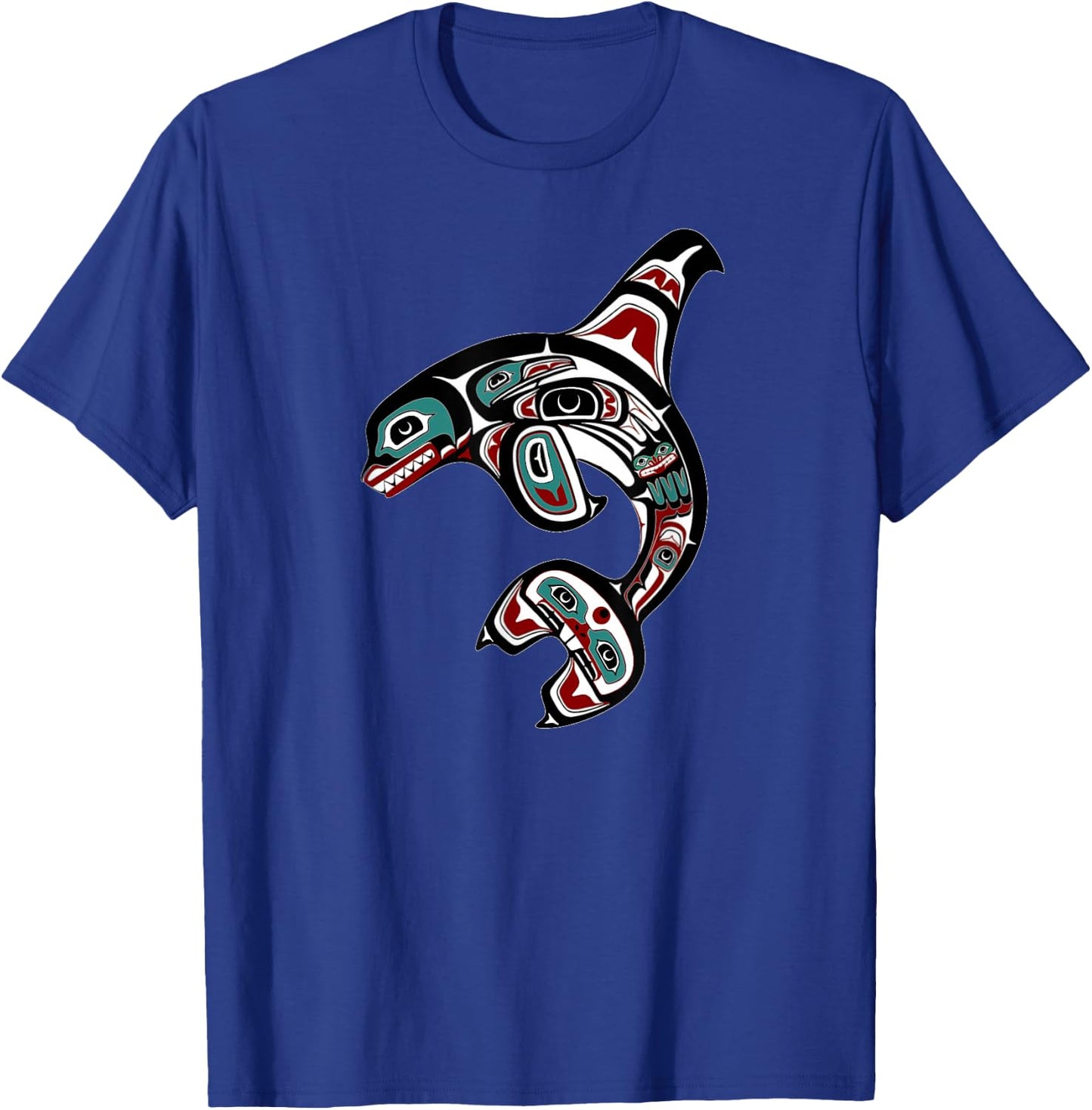 Orca Killer Whale Pacific Northwest Alaska Native American T-Shirt - T-Shirt | Royal