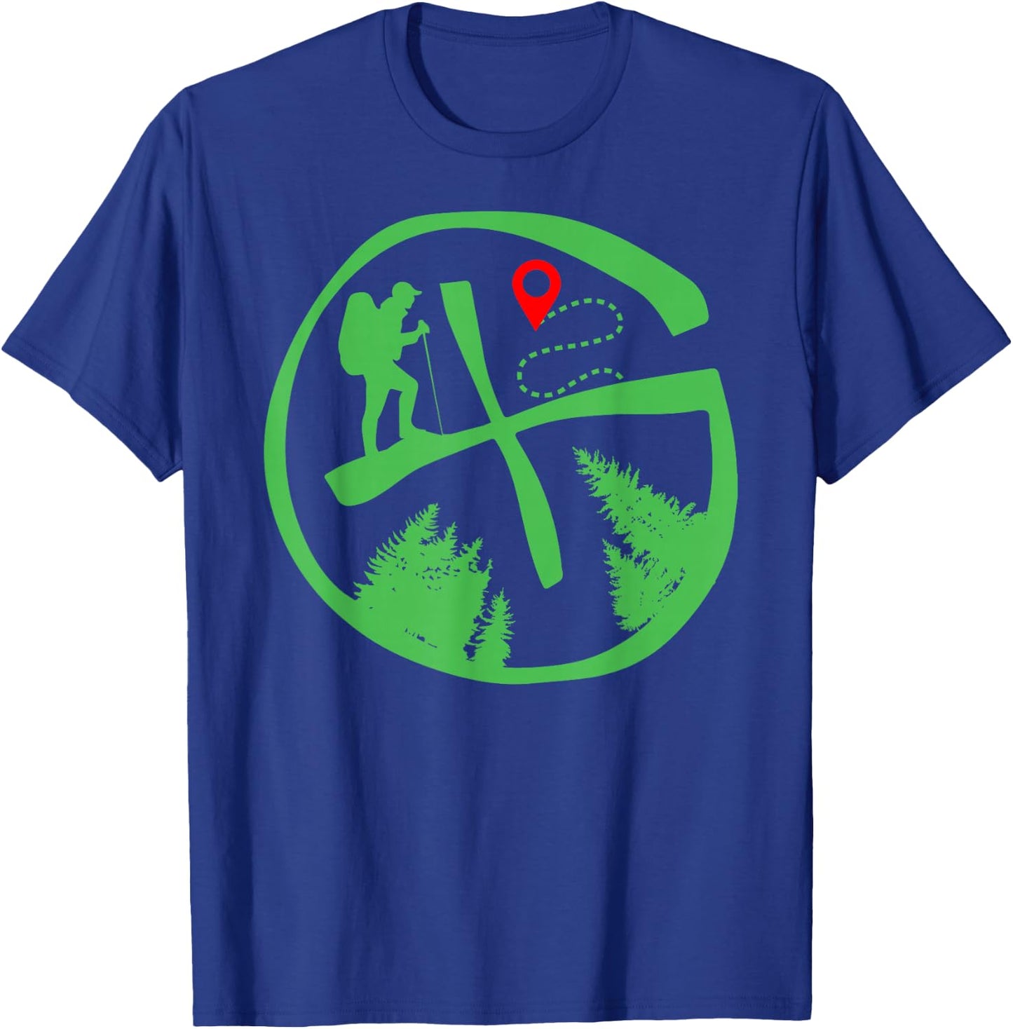 Geocaching Geocache Hiking Outdoor - -Adults, -Kids - Black - Short Sleeve - Small - Classic Fit - Cotton, Polyester Blend T-Shirt - T-Shirt | Royal