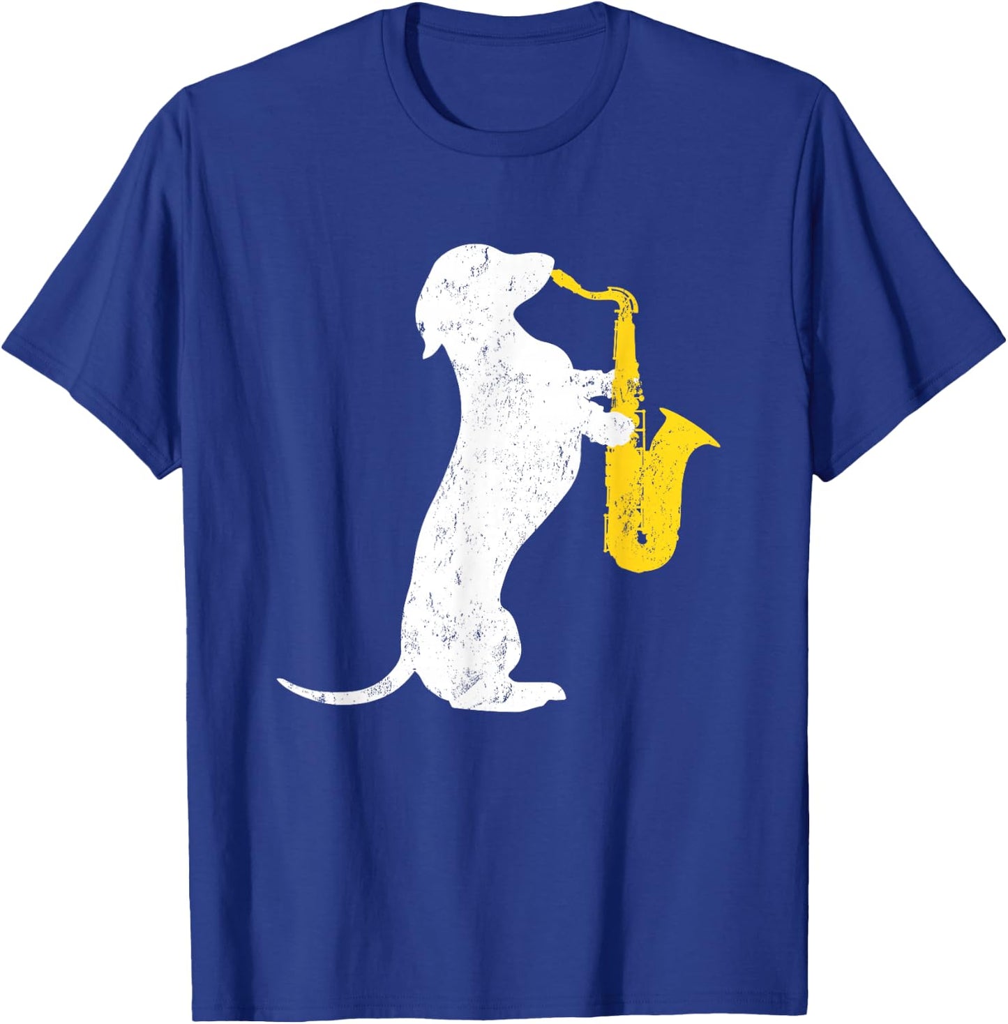 Dachshund Dog Lover Funny Dachshund Playing Saxophones Men Women Girls Kids T-Shirt - T-Shirt | Royal