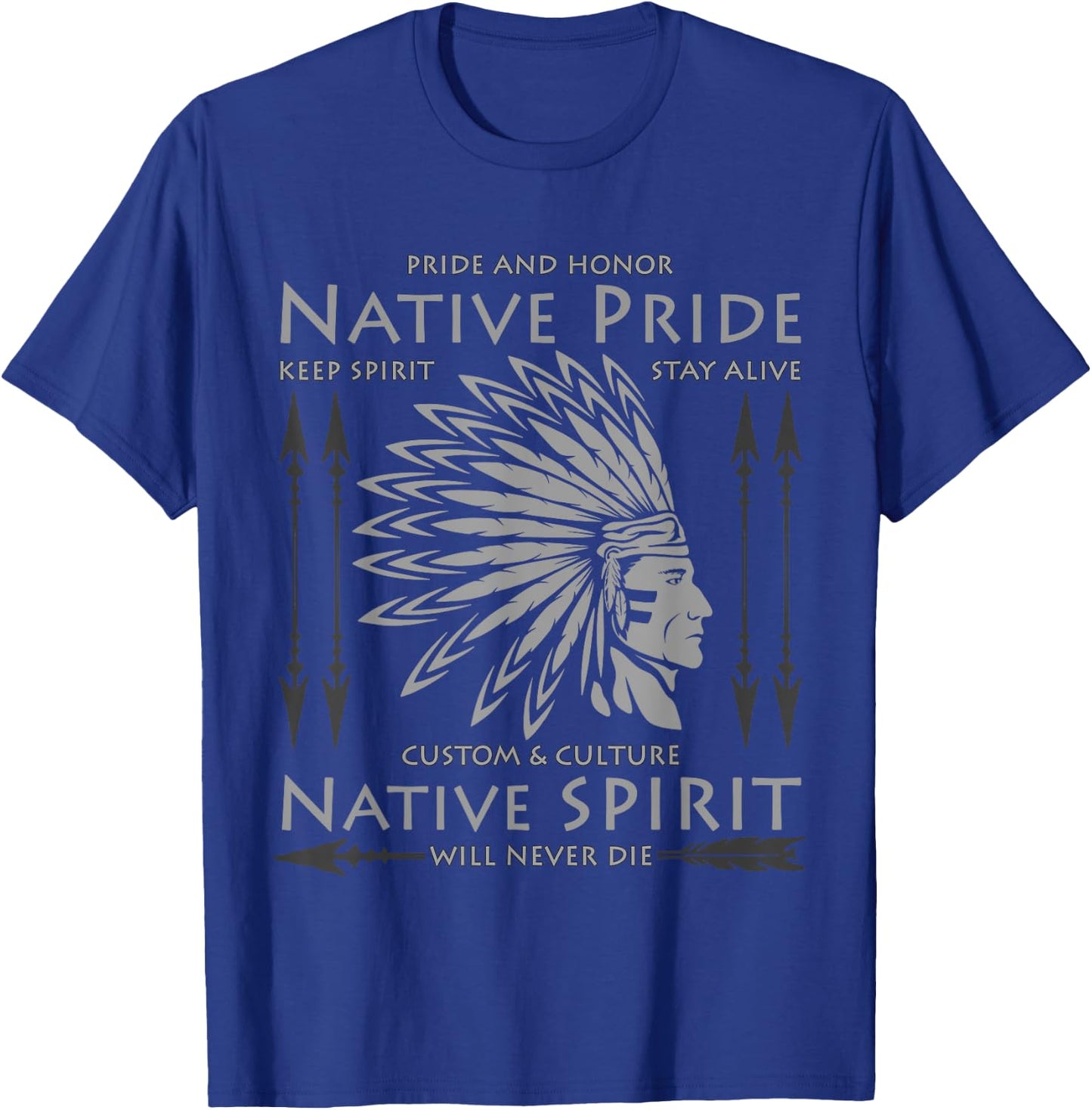 Native American Indian Pride Funny USA Chief Cherokee Gifts T-Shirt - T-Shirt | Royal