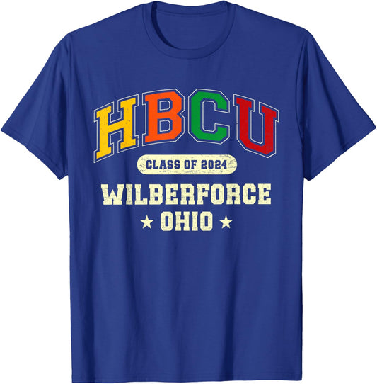 HBCU Class of 2024 Wilberforce Ohio Pride T-Shirt - T-Shirt | Royal