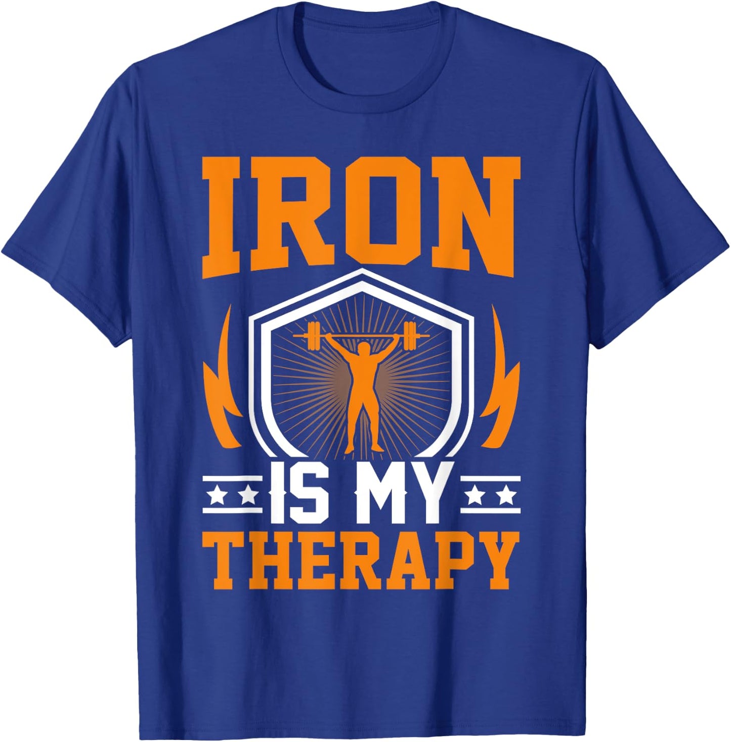 Iron Is My Therapy I Weightlifting T-Shirt - T-Shirt | Royal