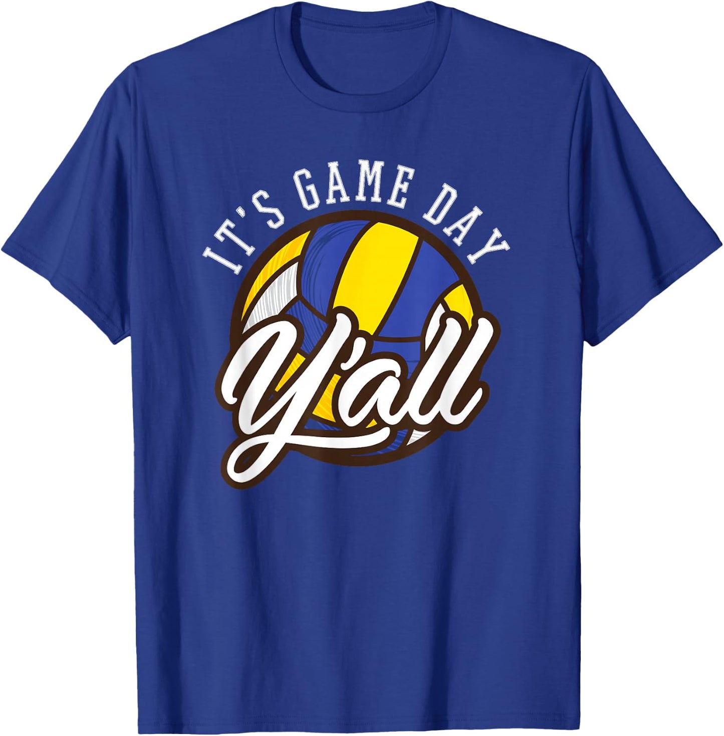Vintage Sport - It's Game Day Y'all - Volleyball Fan T-Shirt - T-Shirt | Royal