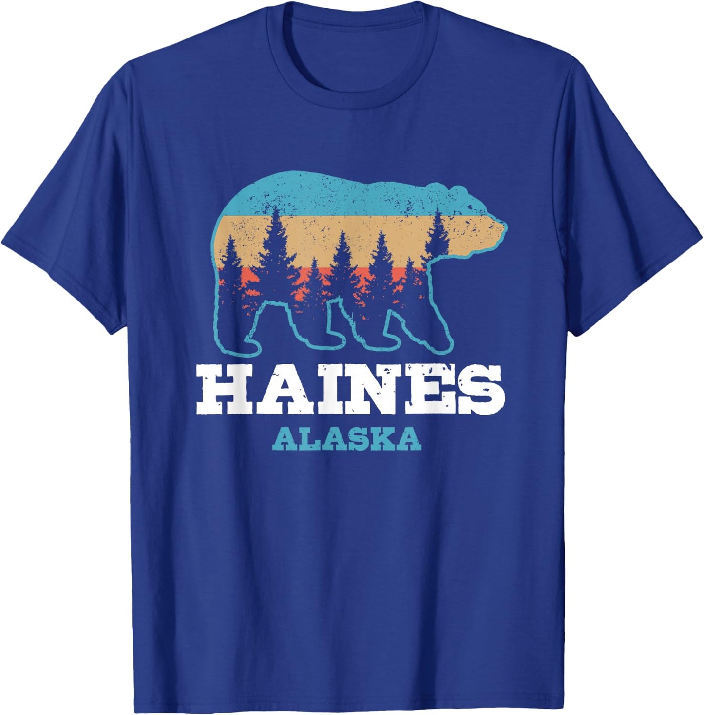 Haines Alaska Vintage Bear Grizzly Nature Souvenir Gift T-Shirt - T-Shirt | Royal