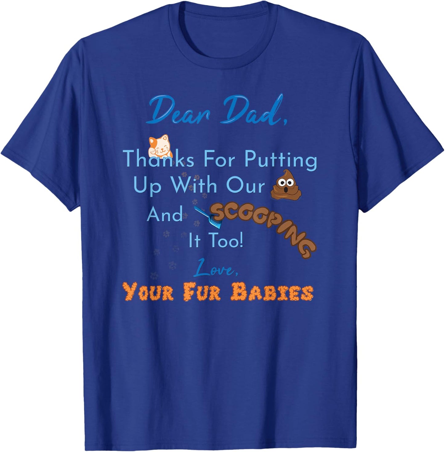 From Fur Babies for Father - Father's Day Cat Dad Women T-Shirt - T-Shirt | Royal
