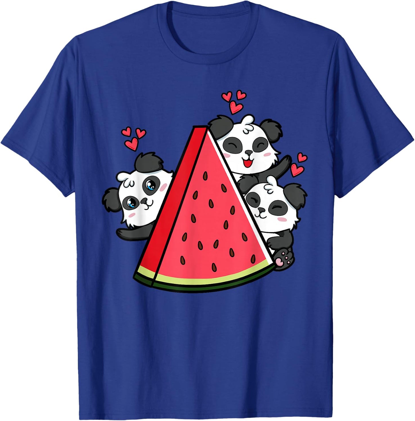 Panda Bear Watermelon Lover Summer Fruit Slice T-Shirt - T-Shirt | Royal
