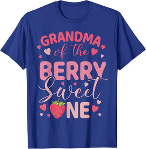 Grandma of The Berry Sweet One Strawberry First Birthday T-Shirt - T-Shirt | Royal