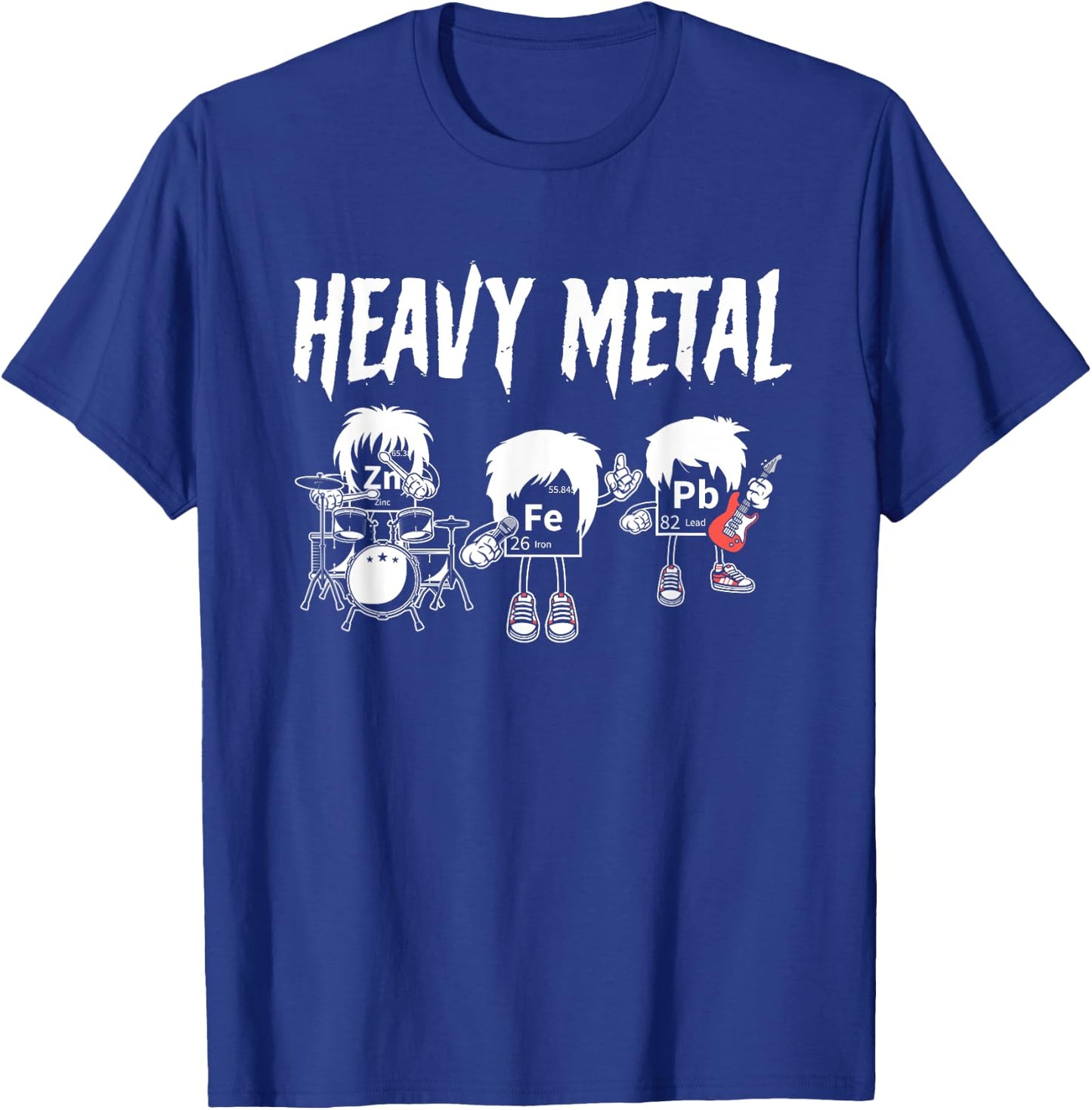 Heavy Metals Chemistry Pun Periodic Table T-Shirt - T-Shirt | Royal