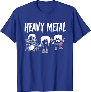 Heavy Metals Chemistry Pun Periodic Table T-Shirt - T-Shirt | Royal
