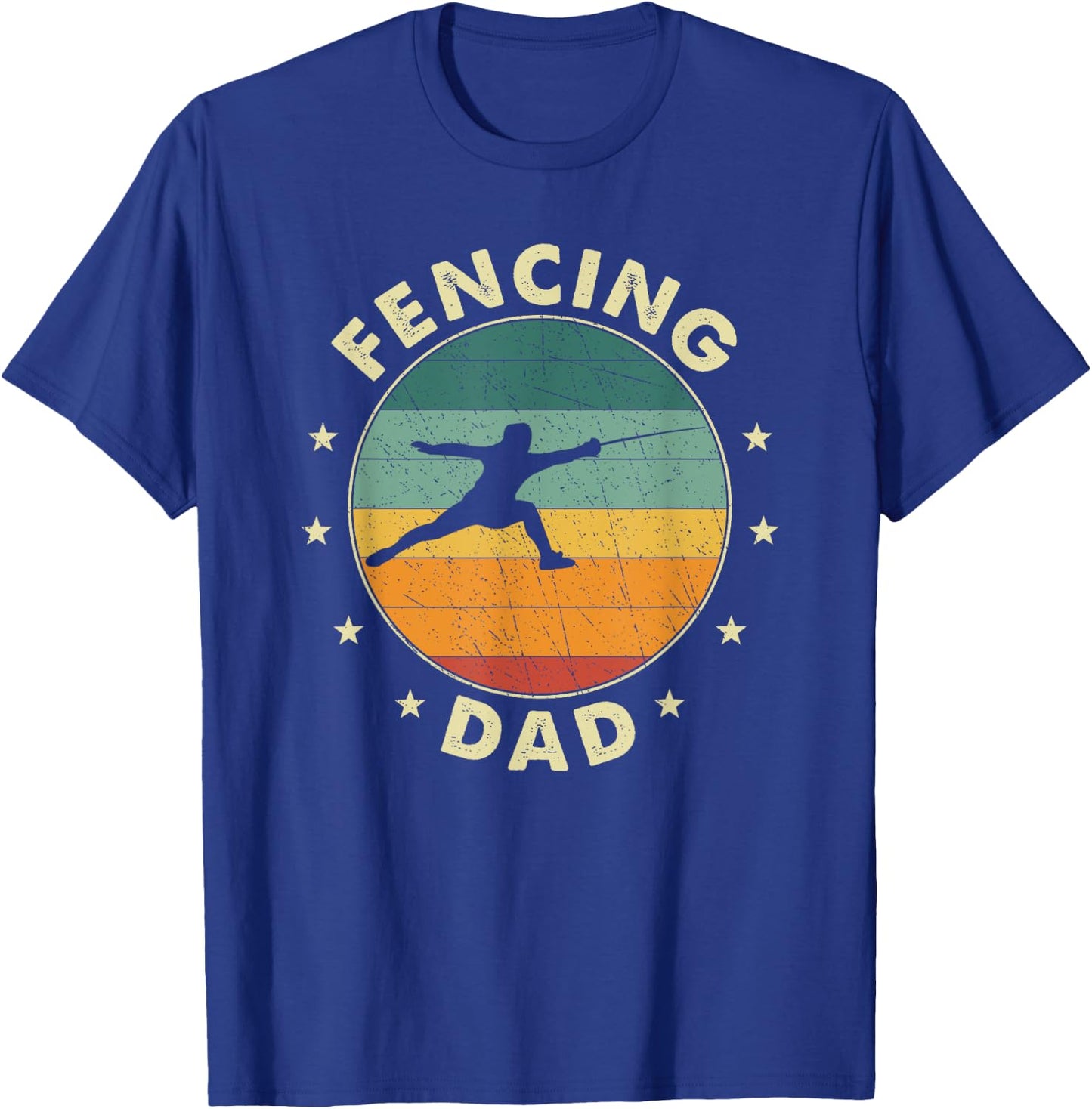 Fencing Dad Father Fencer T-Shirt - T-Shirt | Royal