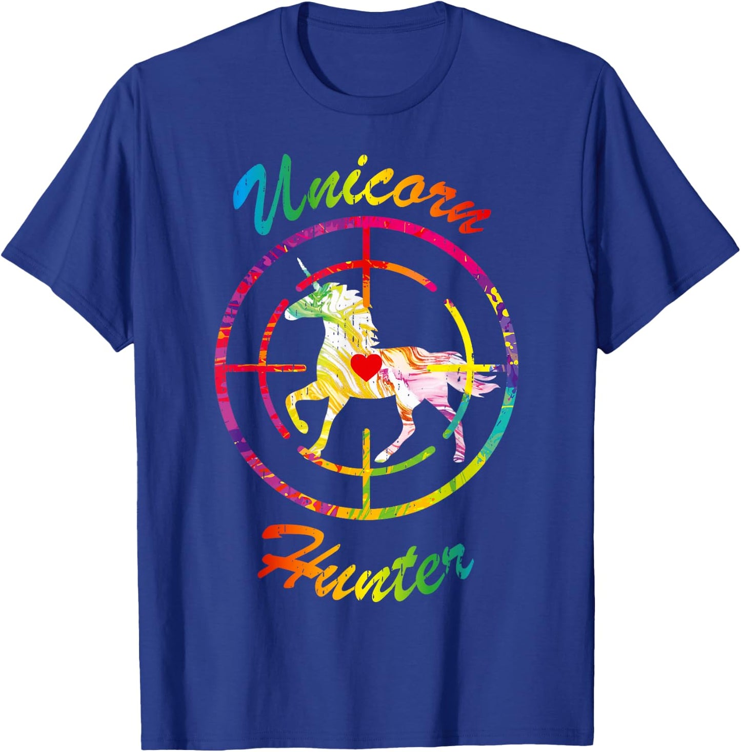 Unicorn Hunter Boys Rainbow Horse Humor Hate Unicorns T-Shirt - T-Shirt | Royal
