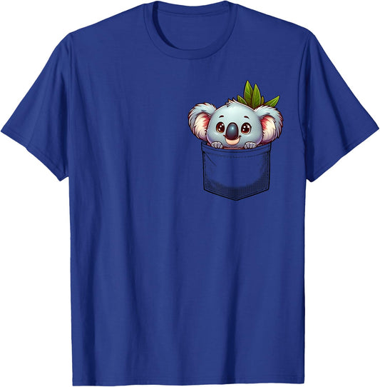 Adorable Koala in Pocket for Kids, Boys, Girls, Women T-Shirt - T-Shirt | Royal