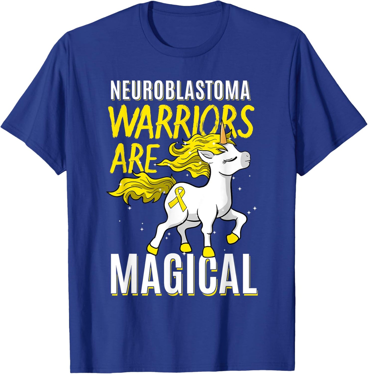 Neuroblastoma Warrior Nerve Tissue Unicorn Cancer Gift T-Shirt - T-Shirt | Royal