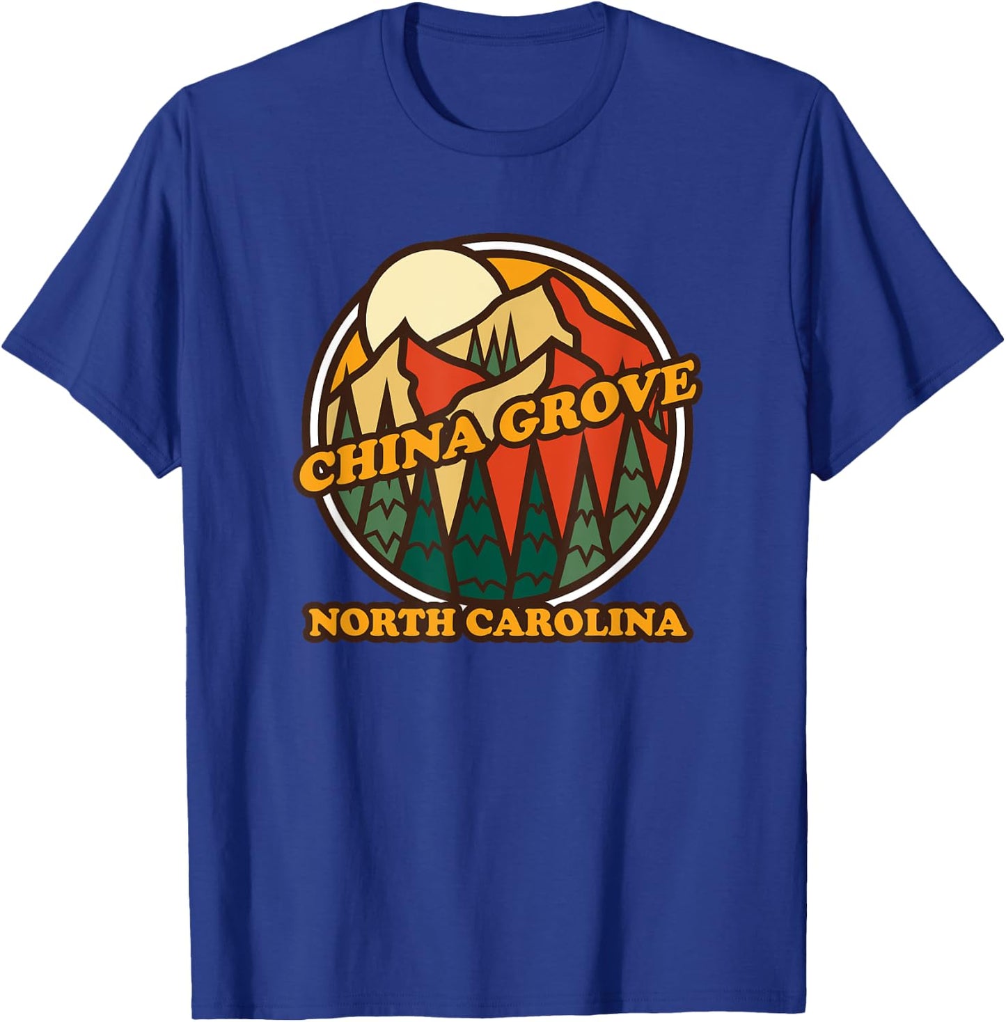 Vintage China Grove, North Carolina Mountain Hiking Souvenir T-Shirt - T-Shirt | Royal