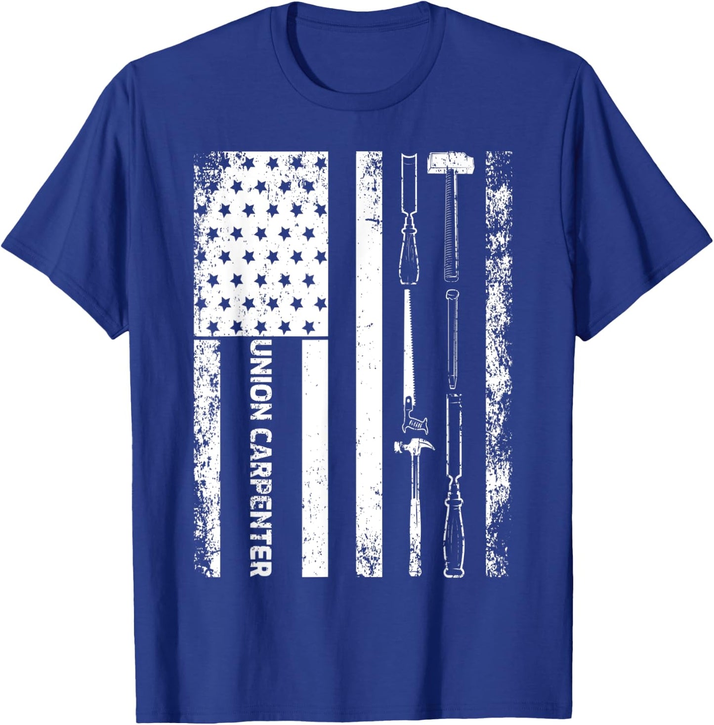 Vintage USA American Flag Union Carpenter T-Shirt - T-Shirt | Royal